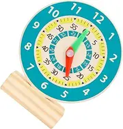 Vaguelly Clock for Educational Cognitive for Recognition Safe Premium Wood Material Bright Colors for Color Recognition for Early Learning Activities