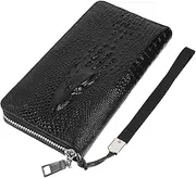 [Minkissy] Alligator Print Wallet for Men Fashion Long Wallet Multifunctional Mens Card Holder