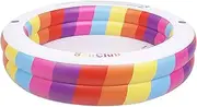 DIMAR GARDEN Inflatable Rainbow Swimming Pool, Outdoor Ground Round Pool (Max Ф73.5x16.5±3 Inch)