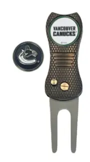 Vancouver Canucks NHL Golf Ball Marker + DivotFix Switchblade Divot Tool