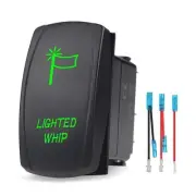 Lighted Whip Illuminated Rocker Toggle Switch Waterproof with Jumper Wires Se...