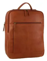 [PIERRE CARDIN] Leather Business Backpack in Cognac