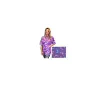 Nylon Pattern Grooming Scrub Top Purple w/Poodles NO ZIPPER Pull over style