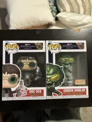 Spiderman Funko Pop Lot Doc Ock #1163 Green Goblin #1168 Box Lunch Peter Parker