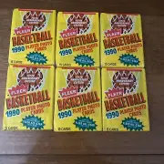 (6) Sealed Wax 15 Card Pack 1990 Fleer Basketball Possible Michael Jordan?