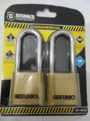 BRINKS * Commercial Grade* Long Shackle* Boron Steele* 2 pcs * Free Shipping
