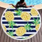 Pineapple Round Beach Pool Towel Fringe 150cm Throw Yoga Picnic Blanket Mat
