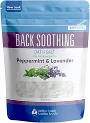 Back Healing Bath Salt 0.9kg (950ml) Epsom Salt With Peppermint, Lavender, Bergamot, Eucalyptus Essential Oil Plus Vitamin C Crystals - Bath Soak For Back Aches & Pains