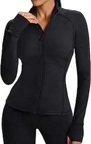 [Waitfairy] Zip Up Jackets for Women Lightweight Running Workout Jackets for Woman Track Jacket Women Slim Fit Women's Jacket