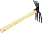 Ergonomic Handle Hand Digging Hoe Rake Tool, Sturdy Carbon Steel Gardening Digge