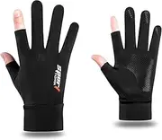 [Bawnhaw] Fingerless Driving Gloves for Men UV Protection, Anti-Slip Half Finger Gloves for Fishing Sailing Rowing Cycling
