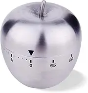 Kitchen Timer Cute Manual Stainless Steel Mechanical Rotating Alarm 60 Minutes Count Down Timer for Cooking Kitchen Baking Sports - Apple Timer