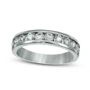 1.0 CT. T.W. Natural Diamond Channel Band in Solid 14K White Gold