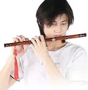 SustVita Beginner Bamboo Flute Set Chinese Dizi Flute with Wooden Body, Portable Bitter Bamboo Flute for Professional Use