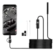 15FT USB Type C Endoscope Borescope Snake Inspection Camera 3 in 1 For Android
