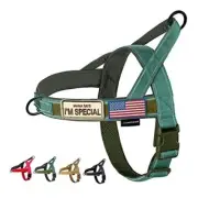 No Pull Dog Harness with Soft Padded Handle,Reflective Strip Escape L Green