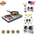 Efficient Ceramic Electric Cooktop - 1800W Portable Double Burner Cookware