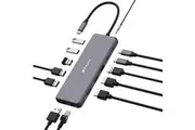 Verbatim USB-C Pro Multiport Hub 13 Port,2 x HDMI, 1 x DisplayPort, 1 x RJ45, 3 x USB-A 3.2 Gen 1, 1 x USB-A 3.2 Gen 2, 2 x USB-A 2.0, 1 x Audio, 2 x 32153