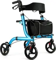 Rollator Walkers for Seniors- Rollator Walker with Seat 8" Wheels- Easy Folding