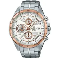 在飛比找蝦皮商城優惠-【CASIO】EDIFICE 都會時尚西裝穿搭指針腕錶-白x