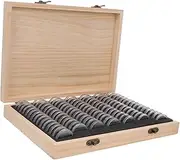 HOMSFOU Wooden Coin Display Case Coin Capacity Organizer Closure Elegant Storage Medals and Badges for Collectors