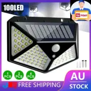 2/4X8 100 LED Solar Power Motion Sensor Light Outdoor Security Garden Waterproof