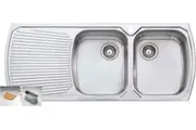 Oliveri Monet Double Right Hand Bowl Inset Sink With Drainer MO772