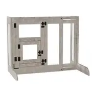 Walk-Through Pet Door Gate with Tall Design and Glass Safety Barrier