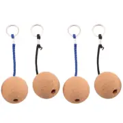 4Pcs Floating Cork Ball Keyrings,50mm Key Float Water Sport Accessories for1595