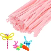 uxcell 100-Pack Pipe Cleaners Craft, 11.8" Chenille Stems for Art/Festivals Bouquet/Craft/Christmas/DIY Projects/Decorations [Light Pink]