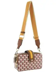 [Milleni] Geometric Cross-Body Bag with Webbing Strap in Brown