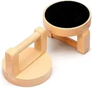 2 Pcs Wood Block Printing Baren with Smooth Felt Mat and Ergonomic Handle 4 Inch Baren Printmaking Tool Comfortable Use for Block Printing, Linocut, Crafting, Scrapbooking (Wood Color)