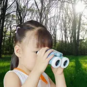 (Blue)6 Times Mini Binoculars With Strap Children Educational Toys EC