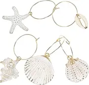 KALLORY Earring Decorations 24pcs Alloy Shell Ornaments Design Sea-inspired Jewelry Supplies for Random Color