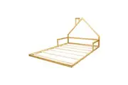 Pine Wood Floor Bed House Frame for Kids and Toddlers