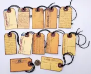 12-Vintage-Post Card-Junk Journal-Ephemera-Linen Cardstock-Hang Tags