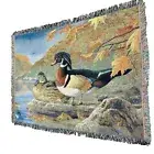 James Hautman Colors of Fall Mallard Ducks Cotton Tapestry Afghan Throw
