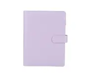 Button Snap On Notebook Journal Agenda Planner Book Diary Faux Leather Cover-Purple