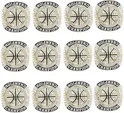 12 Pcs Basketball Championship Ring Trophy Award Gift Tournament Championship Ring Winner Tournament Team, from Size 8 to 11,