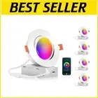 Modern 4-Inch Gimbal Smart LED Lights, RGB Color Sync and App Control, Pack of 4