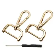 Detachable Snap Hook, 1-1/4 Inch Swivel Clasp for Purse (2 Pack, Light Gold)