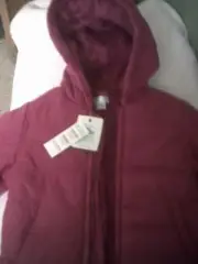CHILDREN'S PLACE PUFFER JACKET DARK PINK SIZE 12 MONTHS