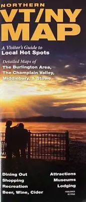 Northern VT / NY Map Guide Burlington Champlain Valley Stowe Middlebury And More