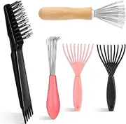 Mini Comb Cleaner Hairstylist Essentials Embedded Tool, 5Pcs Hair Brush Cleaner Rake Comb Cleaning Brush,Hair Brush Cleaner Tool Comb Cleaning Hairbrush Cleaning