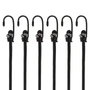 6Pcs Bungee Cord with Hooks 48" Rubber Bungee Cords for Outdoor, Black