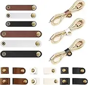 Viaky Leather Cable Straps Multi Color Handmade Leather Cord Organizer Portable Cable Tie Keeper Earphone Winder USB Cable Management (60, Black+White+Brown)