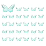 30pcs Mini Butterflies Dollhouse Clear Blue for Fairy Garden Decor