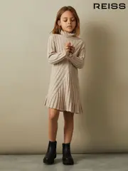 Reiss Oatmeal Cady 4-9 yrs Knitted Roll Neck Dress (E29705) | $135
