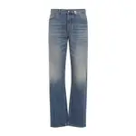 [Alexander Mcqueen] Alexander Mcqueen-Blue Straight Leg Cotton Jeans-Uomo 48 IT