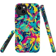 For iPhone 14 Plus Tough Protective Cover, Abstract Strokes